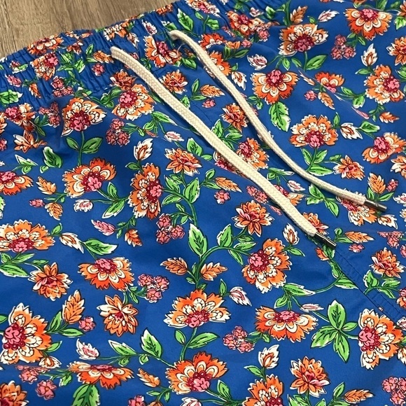 Polo Ralph Lauren 2XLT Tall Navy Paisley Floral Lined Horse Logo Swim Trunks - Picture 4 of 13